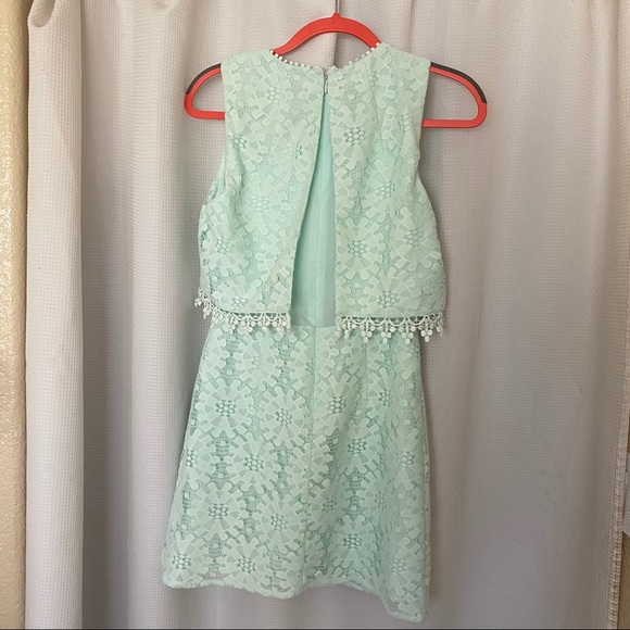 Topshop Mint Eyelet Lace Shift Dress - Picture 5 of 10